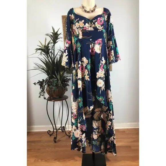 green emerald velvet dress PRETTYGARDEN Womens Casual V Neck Boho Maxi Dress Flowy Aline Bell Sle
